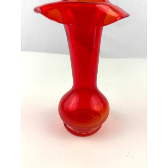 Amberina Jack in the Pulpit Art Glass Vase Hand Blown 8" Tall Vintage Home Decor - Picture 12 of 16